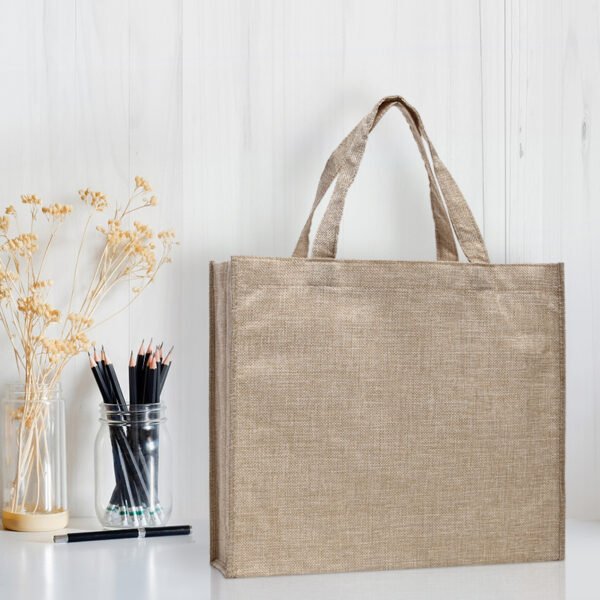 trv-04-01 Custom Cotton Linen Tote Bag | Eco-Friendly Structured Shopper