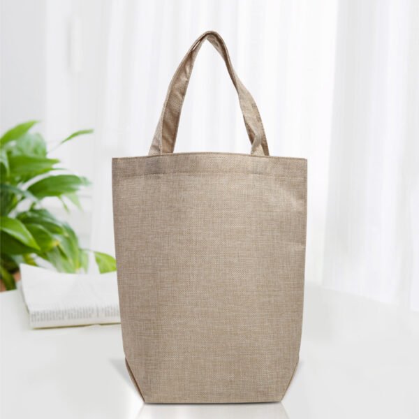 trv-04 Custom Cotton Linen Tote Bag | Eco-Friendly Structured Shopper